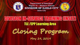 INSET Closing program Event ID hosted by TLE Department of Jaro National High School