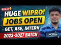 😎Wipro GET, ASE, Intern, Trainee Finally Hiring | Off-Campus Drive 2023-2027 BATCH | Freshers Hiring