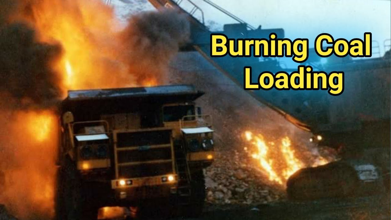 How to do Burning Coal loading with safety Equipments Mining
