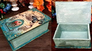 DIY/ Vintage box BOOK  from cardboard /Tutorial
