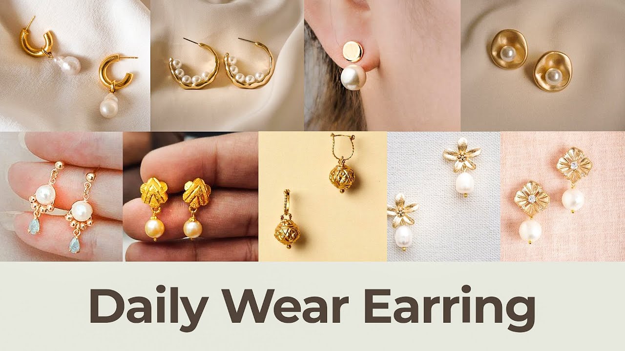 Nice Designer Daily Wear Yellow Gold 22kt Earrings – Welcome to Rani Alankar
