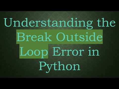 Understanding the Break