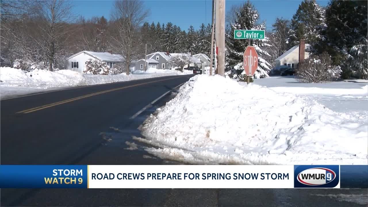 Road crews prepare for spring snow storm - YouTube