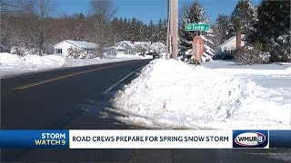 Road crews prepare for spring snow storm