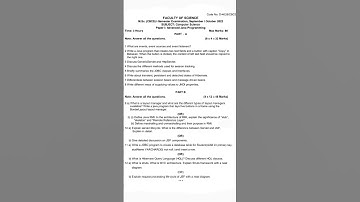 OU M.Sc Computer Science  semester-I  Paper - I Advanced Java programming Question paper 2022