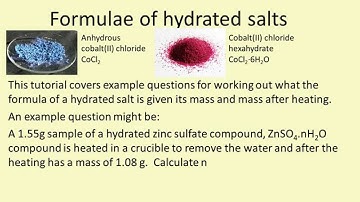 Formulae of hydrated salts