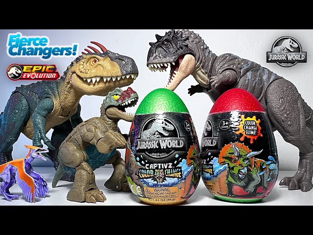 NEW 2024 FIERCE CHANGERS, Jurassic World Colour Change Mini Dinosaurs! class=