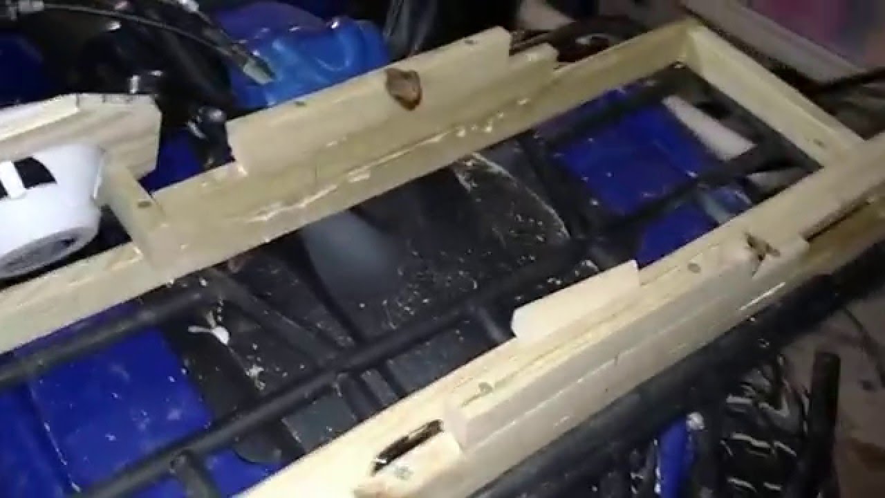 Part 4 - ATV fiberglass speaker box - Framing in the speaker box on the front rack of the ATV.