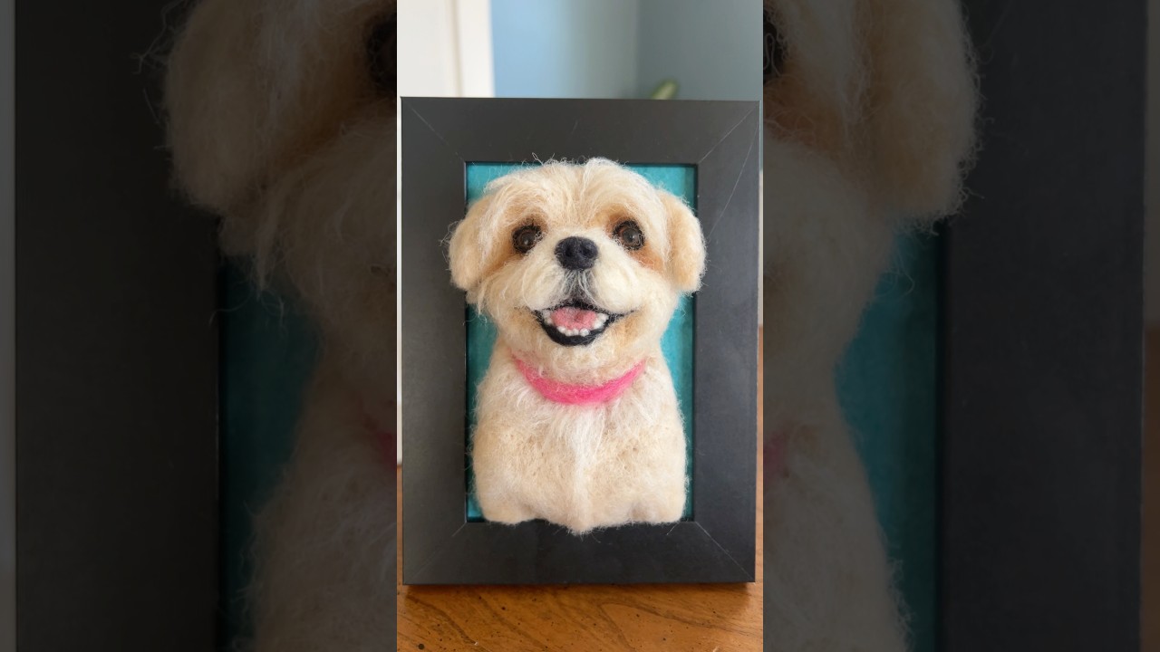 Ollie 🐾🌈 #dogportrait #needlefelt #art