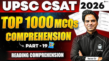 UPSC CSAT 2026 Free Classes | UPSC IAS Prelims English Reading Comprehension Passages Practice MCQs