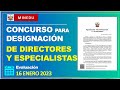 Concurso designación a cargos Directivos y  Especialistas 2022 2023