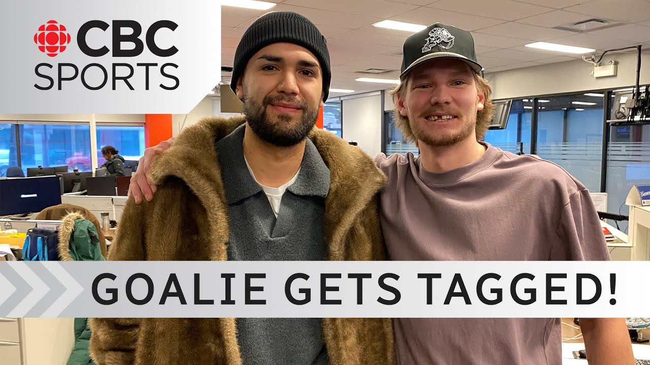 'The boys finally got me' University of Saskatchewan goalie gets pranked during CBC interview