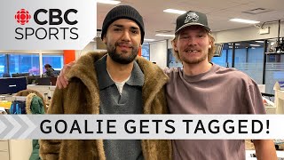 The Boys Finally Got Me University Of Saskatchewan Goalie Gets Pranked During Cbc Interview
