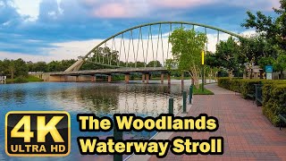 The Woodlands Waterway Texas North of Houston Virtual Walking Tour 【4K|60fps】Stereo Nature Sounds 🎧