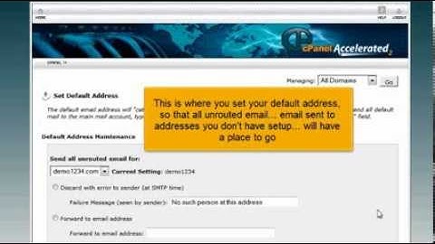 How to set your default address in cPanel