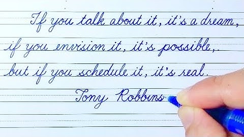 Tony Robbins Quotes in Cursive Writing | Cursive Handwriting Practice