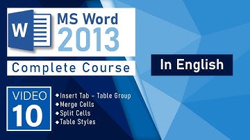MS Word Complete Course - Insert Tab – Table Group