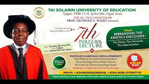 7th Inaugural Lecture by Prof Olanrewaju Ipinmoroti