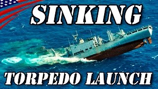 魚雷発射 & 標的艦轟沈 (Mk32 短魚雷発射管) - Torpedo Launch & Target Ship Sinking (Mk 32 SVTT)