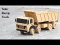 How To Make RC Tata Dump Truck From Cardboard || Tata 8 Wheeler Truck || Very Simple DIY