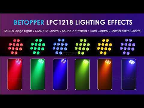 Betopper LPC1218 12x18W Lime Amber UV + RGB 6-in-1 LED PAR Light