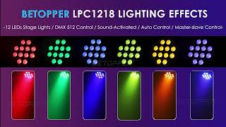 Betopper LPC1218 12x18W Lime Amber UV + RGB 6-in-1 LED PAR Light