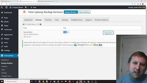 Running a "Sanity Check" backup with Total Upkeep