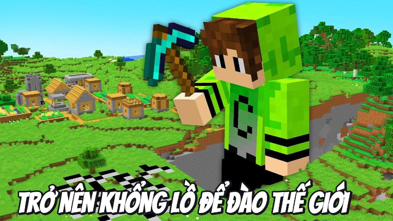 Tôi đã TRỞ NÊN KHỔNG LỒ để ĐÀO THẾ GIỚI CỦA BẠN MÌNH trong Minecraft!