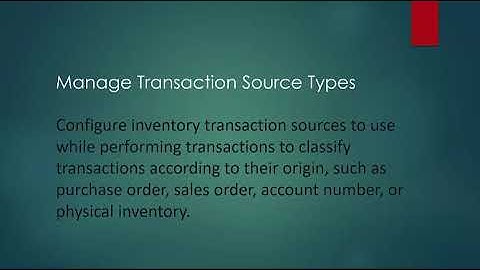 Manage Transaction Source Types
