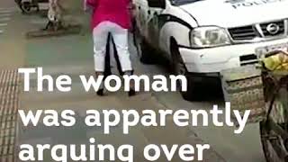 Video: Policeman caught slamming woman and baby into ground