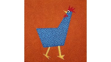 One block in the Silly Chickens applique quilt pattern
