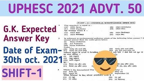 || UPHESC ASSISTANT PROFESSOR Gk SOLUTIONS DATE OF EXAM 30 OCTOBER 2021 MORNING SHIFT ||