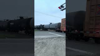 Union pacific 8141 leads train through Tipton, CA