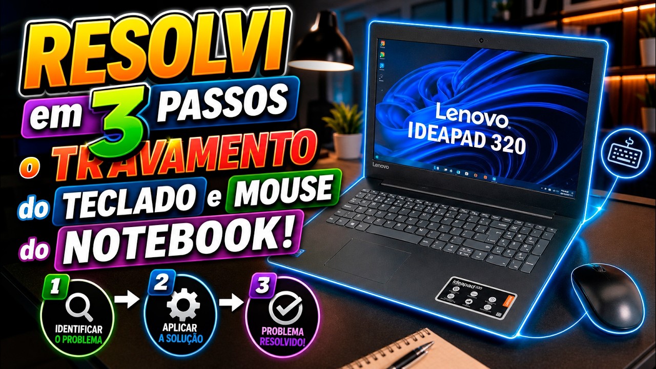 Note Travando RESOLVI em 3 Passos o TRAVAMENTO do Teclado e MOUSE do Notebook LENOVO ...