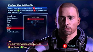 Mass Effect 3: Demo Gameplay - Male Facial Customisation Options