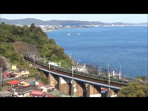 東海道本線早川～根府川間。玉川橋梁