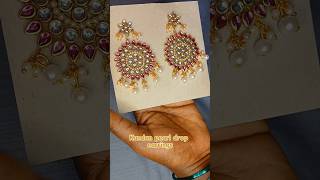 Kundan Pearl drop earrings | handmade crafts #deejacrafts