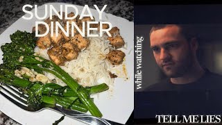 Sunday Dinner Recipes | cook with me while watching tell me lies