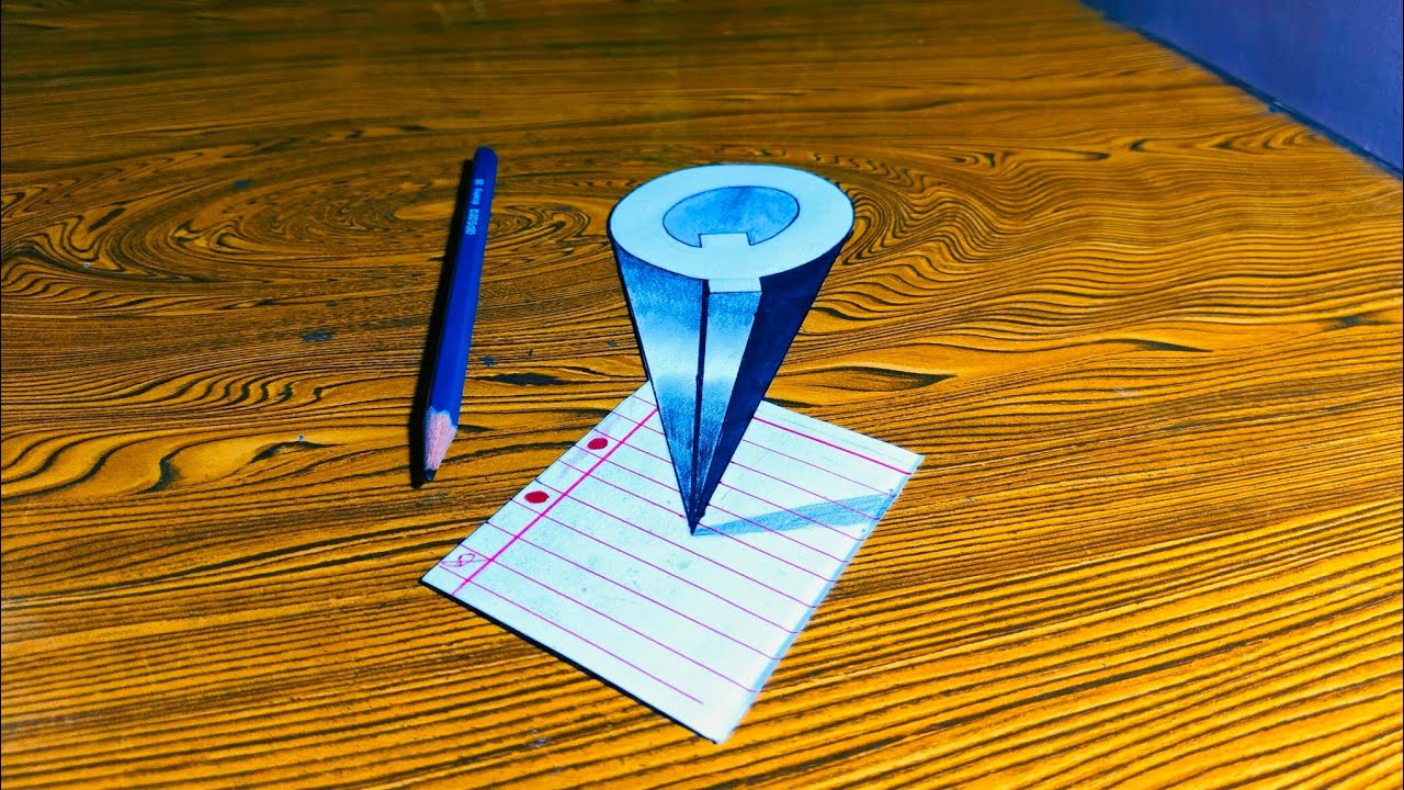 3d art video ( Q later 3d drawing Deep effect) Very easy drawing on paper beginner 3d video 