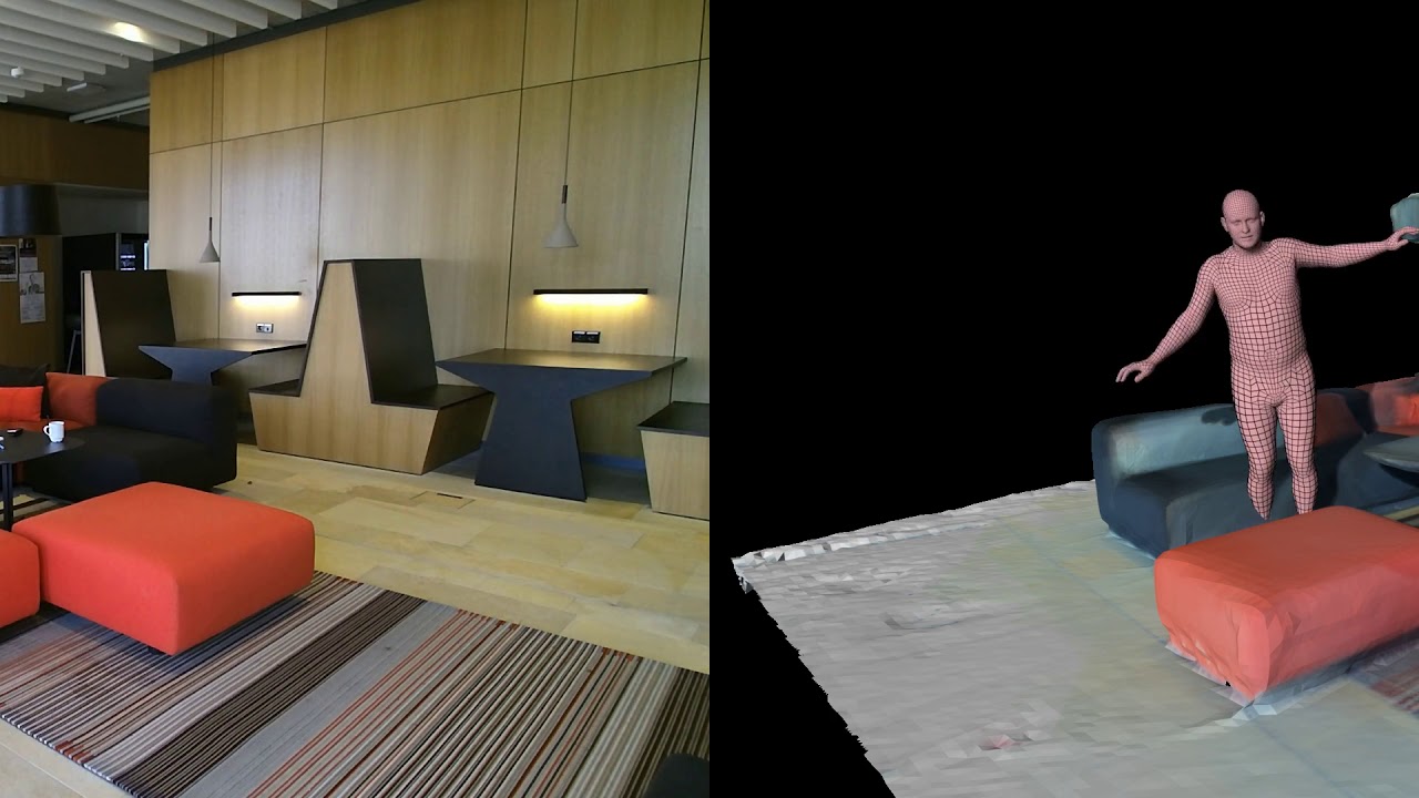 PROX dataset: 3D people interacting with 3D scenes (ICCV 2019)