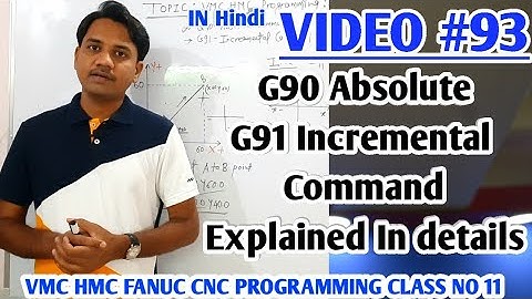 G90,G91 Absolute and Incremental Command Explained ,VMC HMC CNC Fanuc Programming In Hindi
