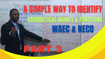 A Simple Way to Identify Grammatical Names & Functions in WAEC &NECO Comprehension Passages - Part 3