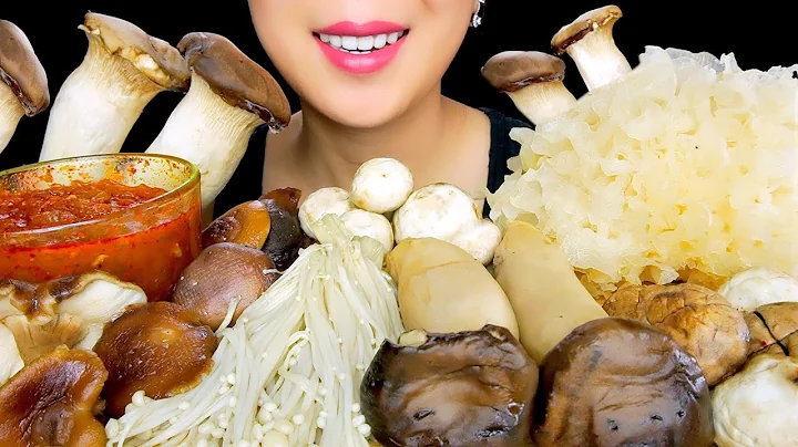 ASMR MUSHROOMS PLATTER (ENOKI, WHITE BUTTON MUSHROOMS, KING OYSTER MUSHROOMS) | TracyN Asmr
