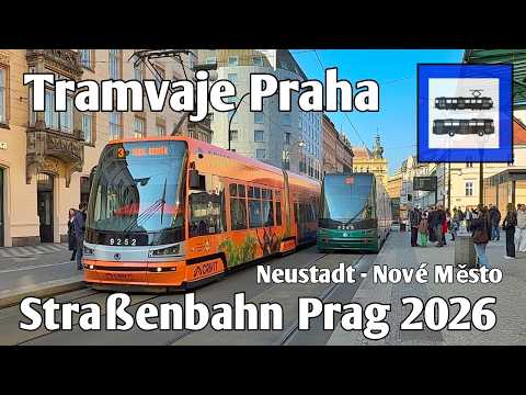 Straßenbahn Prag - Tramvaje Praha - Nové Město | Prag 2026 🇨🇿