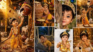 Baby Janmashtami photo editing prompts | Janmashtami photo editing | Krishna photo editing 2026 screenshot 3
