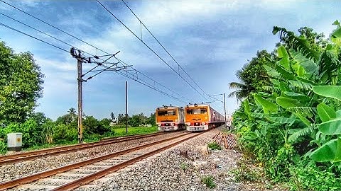 Beautiful Crossing : Different Model Of   EMU Local Train Furious Skipped at Railgate