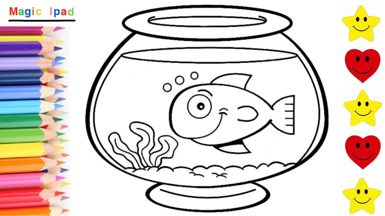 Como Dibujar una PECERA | dibujos para niños 💓⭐ How to Draw a FISHBOWL |  drawings for kids - thptnganamst.edu.vn