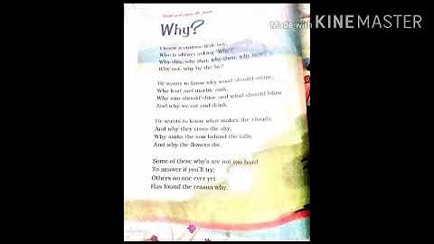 MLZS JHANSI CLASS 4 English Literature Poem 4 WHY