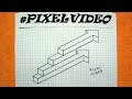 Оптические иллюзии невозможные фигуры или обман зрения по клеточкам #pixelvideo