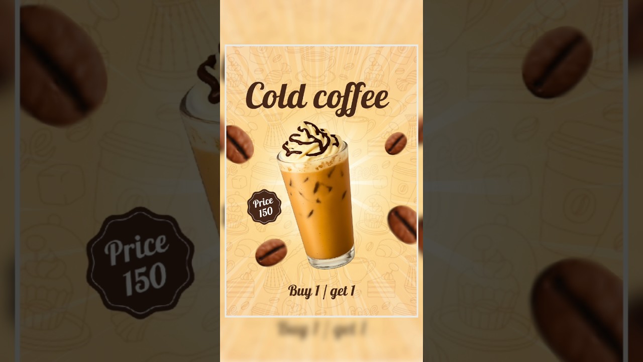 Cold Coffee Poster Design In Canva